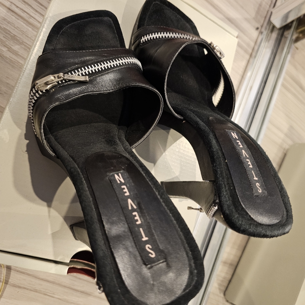 Steve Madden strapless high heels chunky with zipper size 7 1/2 - Picture 8 of 10